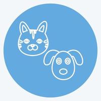 Pets Icon in trendy blue eyes style isolated on soft blue background vector