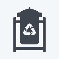 icono de papelera de reciclaje en estilo de glifo de moda aislado en fondo azul suave vector