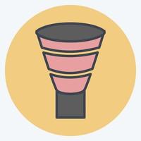Funnel Chart Icon in trendy color mate style isolated on soft blue background vector