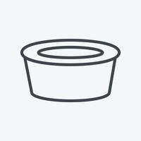 icono de olla de sopa en estilo de línea de moda aislado en fondo azul suave vector