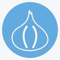 Garlic Icon in trendy blue eyes style isolated on soft blue background vector