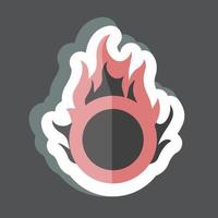 Fire Hoop Sticker in trendy isolated on black background vector