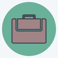 Portfolio Icon in trendy color mate style isolated on soft blue background vector