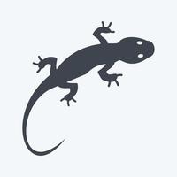 icono de lagarto mascota en estilo de glifo de moda aislado en fondo azul suave vector