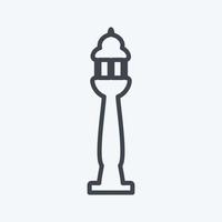 Lamp Post Icon in trendy line style isolated on soft blue background vector