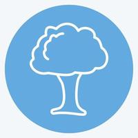 Trees Icon in trendy blue eyes style isolated on soft blue background vector