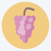 Grapes Icon in trendy flat style isolated on soft blue background vector