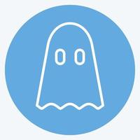 Ghosts Icon in trendy blue eyes style isolated on soft blue background vector