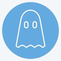 Ghosts Icon in trendy blue eyes style isolated on soft blue background vector