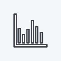 Column Chart Icon in trendy line style isolated on soft blue background vector