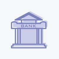 Bank Icon in trendy two tone style isolated on soft blue background vector