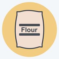 Flour bag Icon in trendy color mate style isolated on soft blue background vector