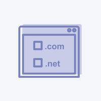 Domain Registration Icon in trendy two tone style isolated on soft blue background vector