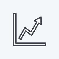Rising Line Graph Icon in trendy line style isolated on soft blue background vector