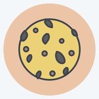 Cookie II Icon in trendy color mate style isolated on soft blue background vector