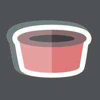 Soup Pot Sticker in trendy isolated on black background vector