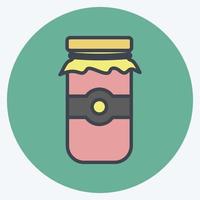 Jam Jar Icon in trendy color mate style isolated on soft blue background vector