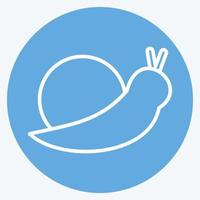 Pet Snail Icon in trendy blue eyes style isolated on soft blue background vector