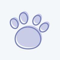 Paw Icon in trendy two tone style isolated on soft blue background vector