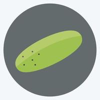 Cucumber Icon in trendy flat style isolated on soft blue background vector