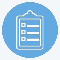 Orders List Icon in trendy blue eyes style isolated on soft blue background vector