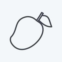 icono de mango en estilo de línea de moda aislado en fondo azul suave vector