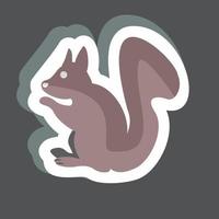 Pet Squirrel Sticker in trendy isolated on black background vector