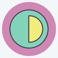 Half Pie Chart Icon in trendy color mate style isolated on soft blue background vector