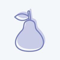 Pear Icon in trendy two tone style isolated on soft blue background vector