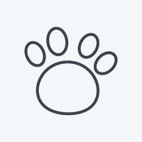 Paw Icon in trendy line style isolated on soft blue background vector