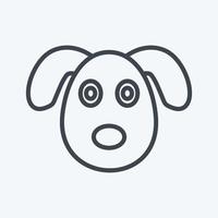 Dog Face Icon in trendy line style isolated on soft blue background vector