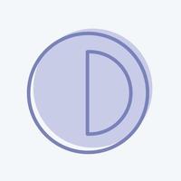Half Pie Chart Icon in trendy two tone style isolated on soft blue background vector