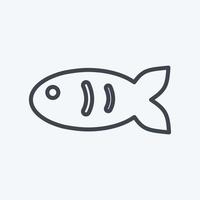 Pet Fish I Icon in trendy line style isolated on soft blue background vector