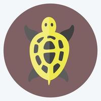 Pet Turtle Icon in trendy flat style isolated on soft blue background vector