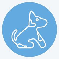 ícono de perro mascota en estilo moderno de ojos azules aislado en fondo azul suave vector