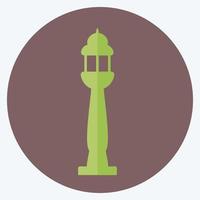 Lamp Post Icon in trendy flat style isolated on soft blue background vector