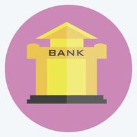 Bank Icon in trendy flat style isolated on soft blue background vector