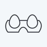 icono de huevos en estilo de línea de moda aislado en fondo azul suave vector