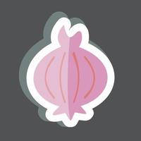 Onion Sticker in trendy isolated on black background vector