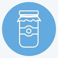 Jam Jar Icon in trendy blue eyes style isolated on soft blue background vector