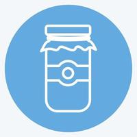 Jam Jar Icon in trendy blue eyes style isolated on soft blue background vector