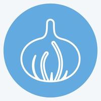 Onion Icon in trendy blue eyes style isolated on soft blue background vector