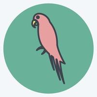 Pet Parrot Icon in trendy color mate style isolated on soft blue background vector