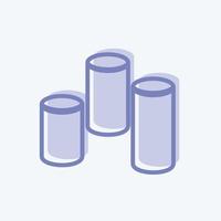 Cylindrical Bars Icon in trendy two tone style isolated on soft blue background vector