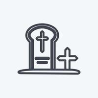 Graveyard Icon in trendy line style isolated on soft blue background vector