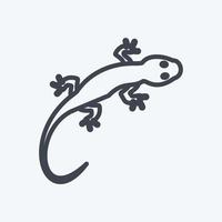 Pet Lizard Icon in trendy line style isolated on soft blue background vector