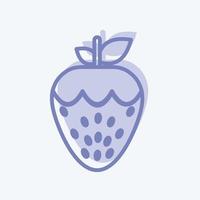 Strawberry Icon in trendy two tone style isolated on soft blue background vector