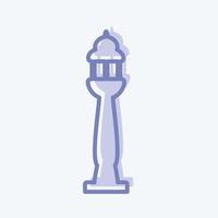 Lamp Post Icon in trendy two tone style isolated on soft blue background vector