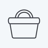 Vegetable Basket Icon in trendy line style isolated on soft blue background vector