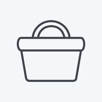 Vegetable Basket Icon in trendy line style isolated on soft blue background vector